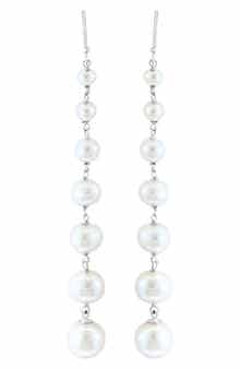 EFFY Sterling Silver 3–9mm Graduated Freshwater Pearl Drop Earrings