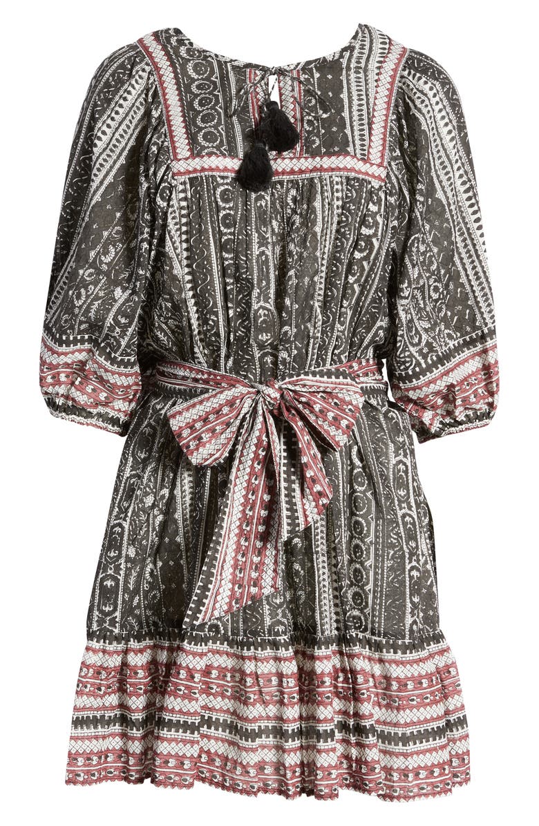 Cleobella Magdalena Tie Front Cotton Minidress, Alternate, color, 