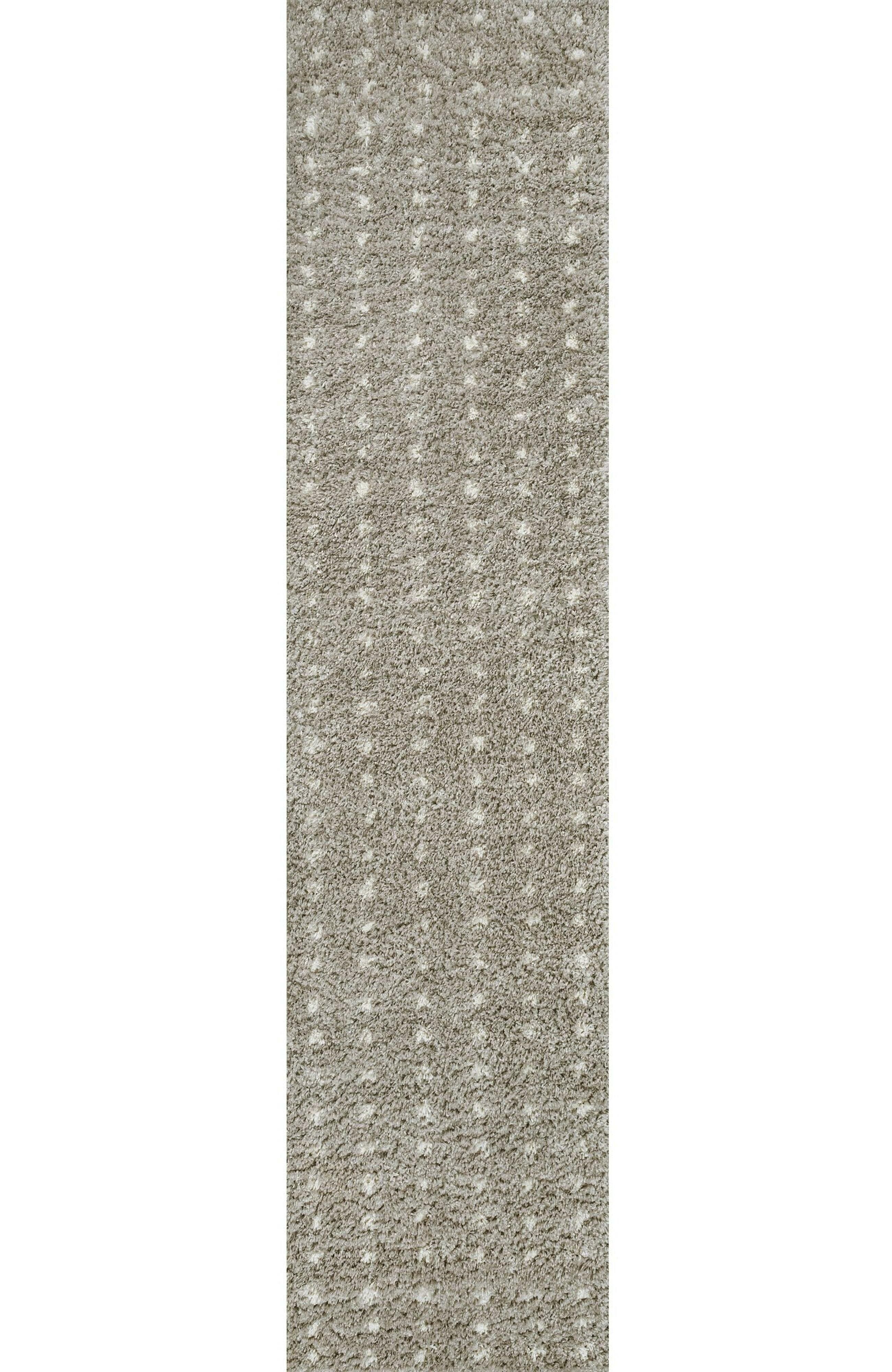 JONATHAN Y Pele Modern Geometric Dot Shag Area Rug in Gray/ivory 