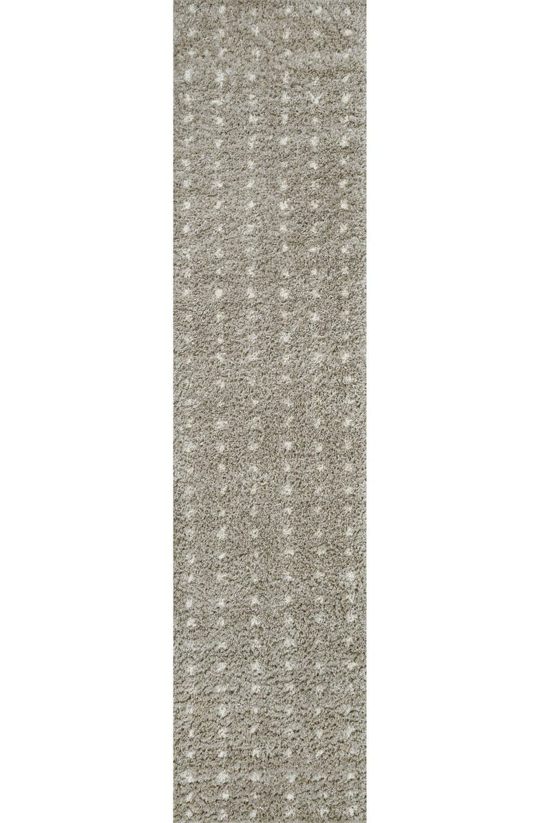 JONATHAN Y Pele Modern Geometric Dot Shag Area Rug, Main, color, Gray/Ivory