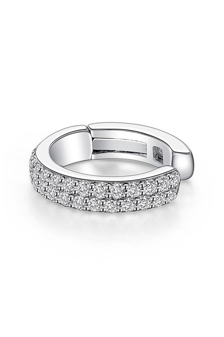 Single Simulated Diamond Ear Cuff, Main, color, WHITE