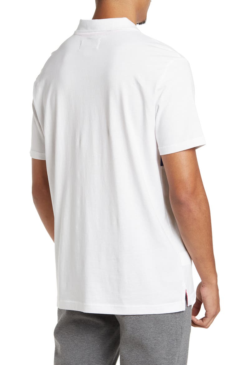 Colorblock Stripe Knit Polo, Alternate, color, BRIGHT WHITE