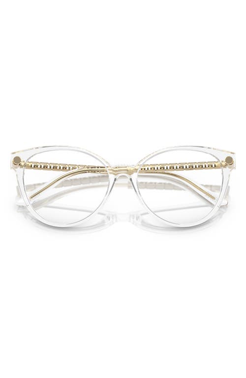 Versace 52mm Cat Eye Optical Glasses In Crystal