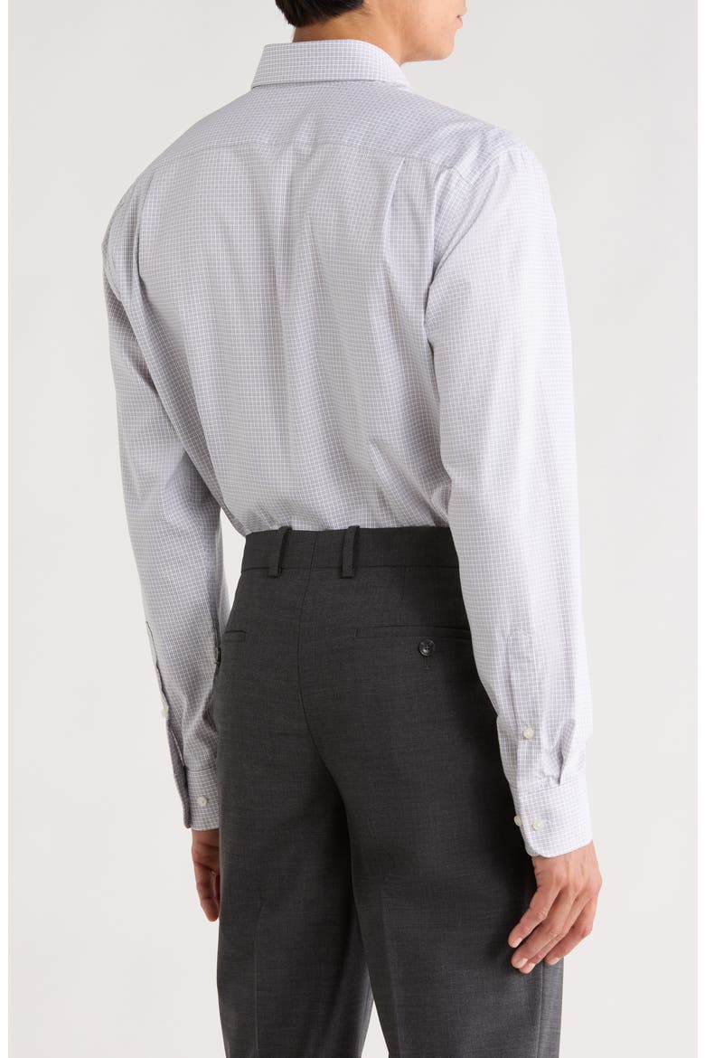 Trim Fit Jocko Check Premium Non Iron Cotton Dress Shirt, Alternate, color, GREY JOCKO PAT