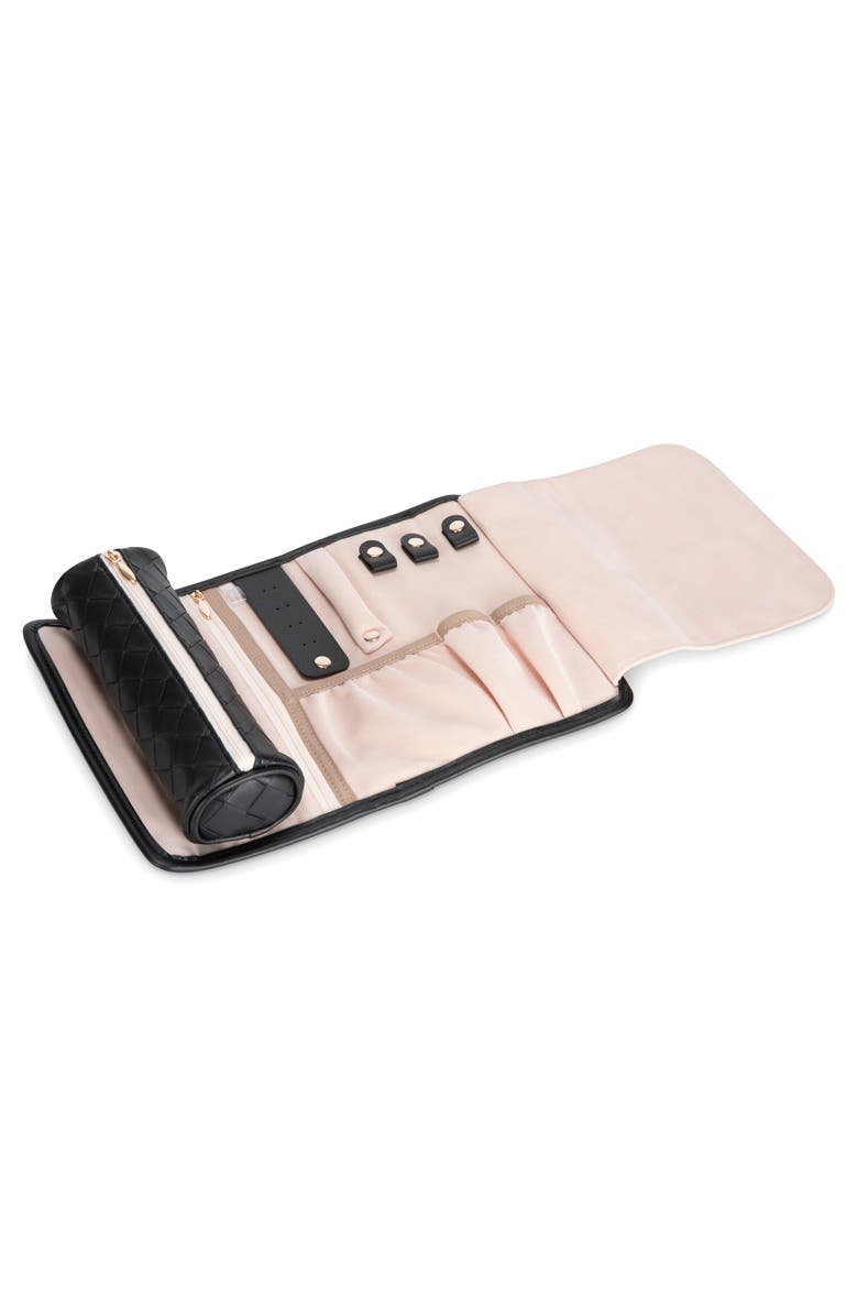 Stephanie Johnson Belize Raven Ashley Jewelry Roll, Alternate, color, Black