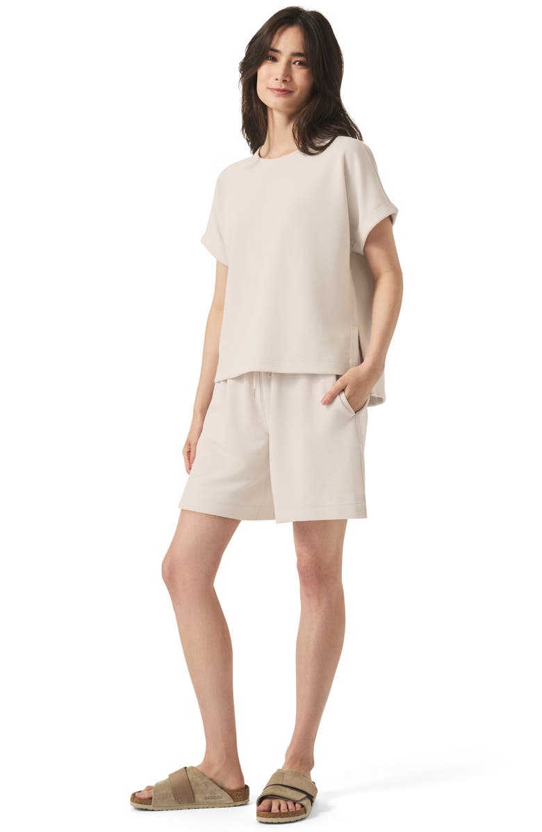 Splendid Waffle Scuba Knit Shorts, Alternate, color, Moonstone