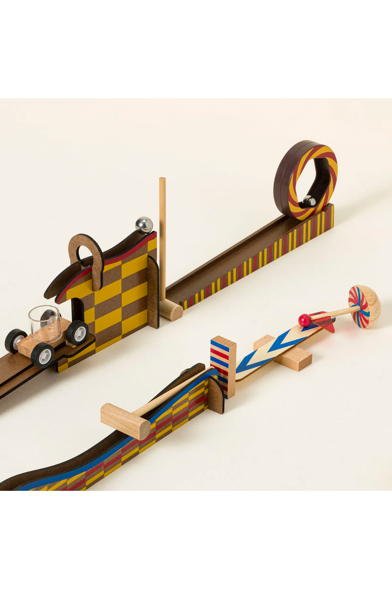 Race Car Chain Reaction Construction Set by Djeco, Alternate, color, Multicolor