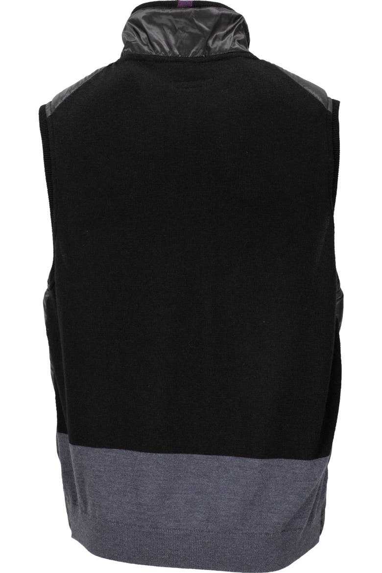 Jork Hybrid Puffer Merino Wool Sweater Vest, Alternate, color, Black