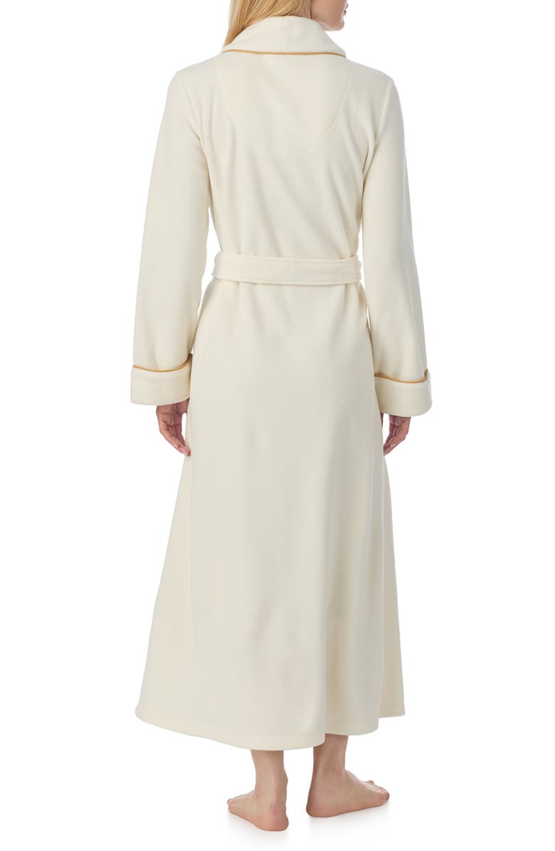 Lauren Ralph Lauren Monogram Fleece Robe, Alternate, color, Cream