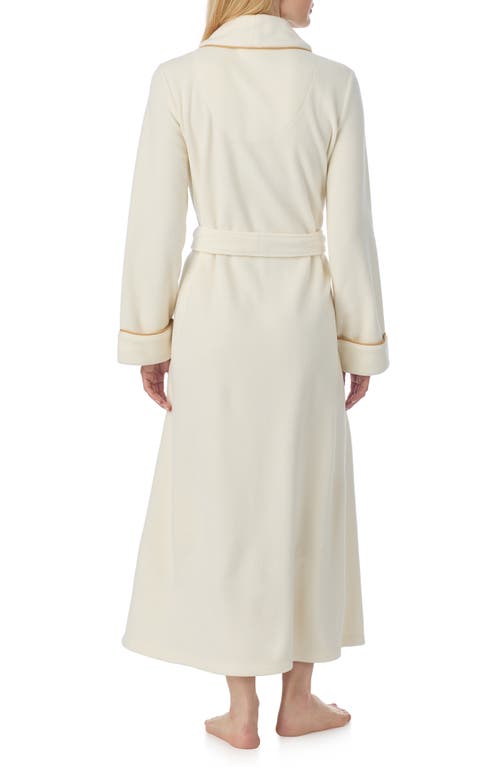 Ralph Lauren Lauren  Monogram Fleece Robe In Neutral