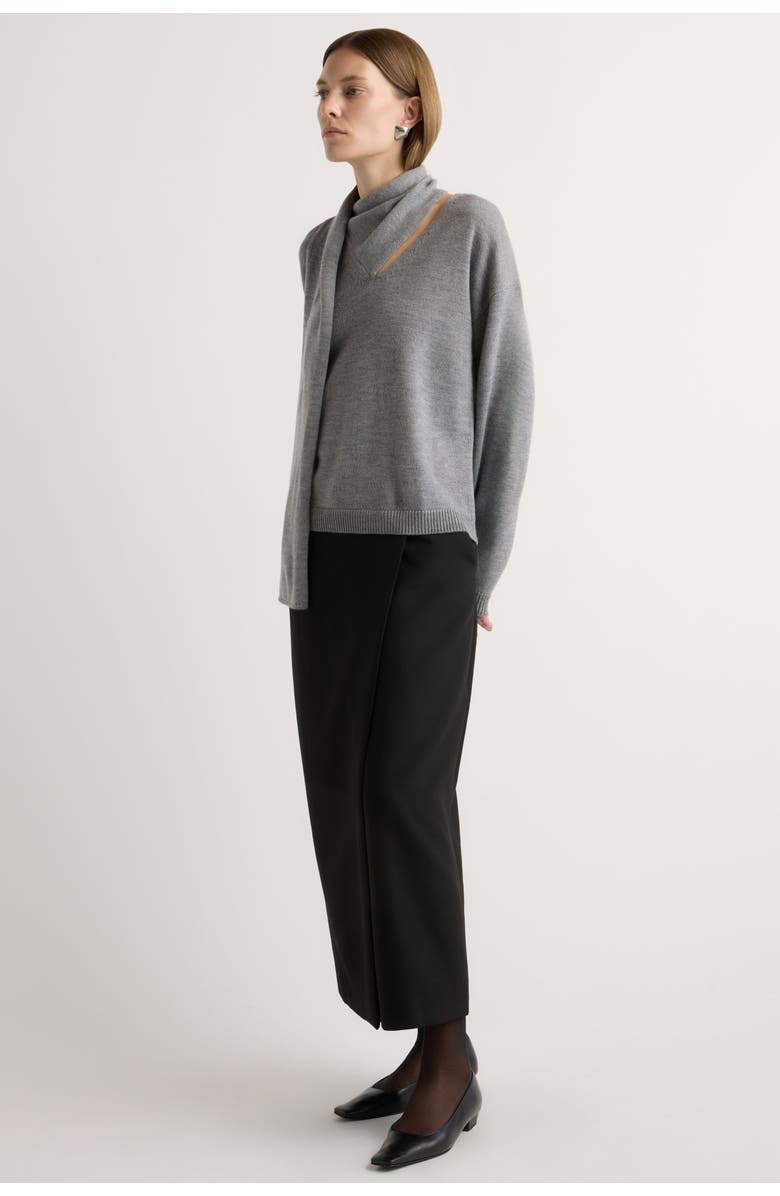 Modern Citizen Amanda Scarf-Neck Wool Sweater, Alternate, color, Heather Graphite