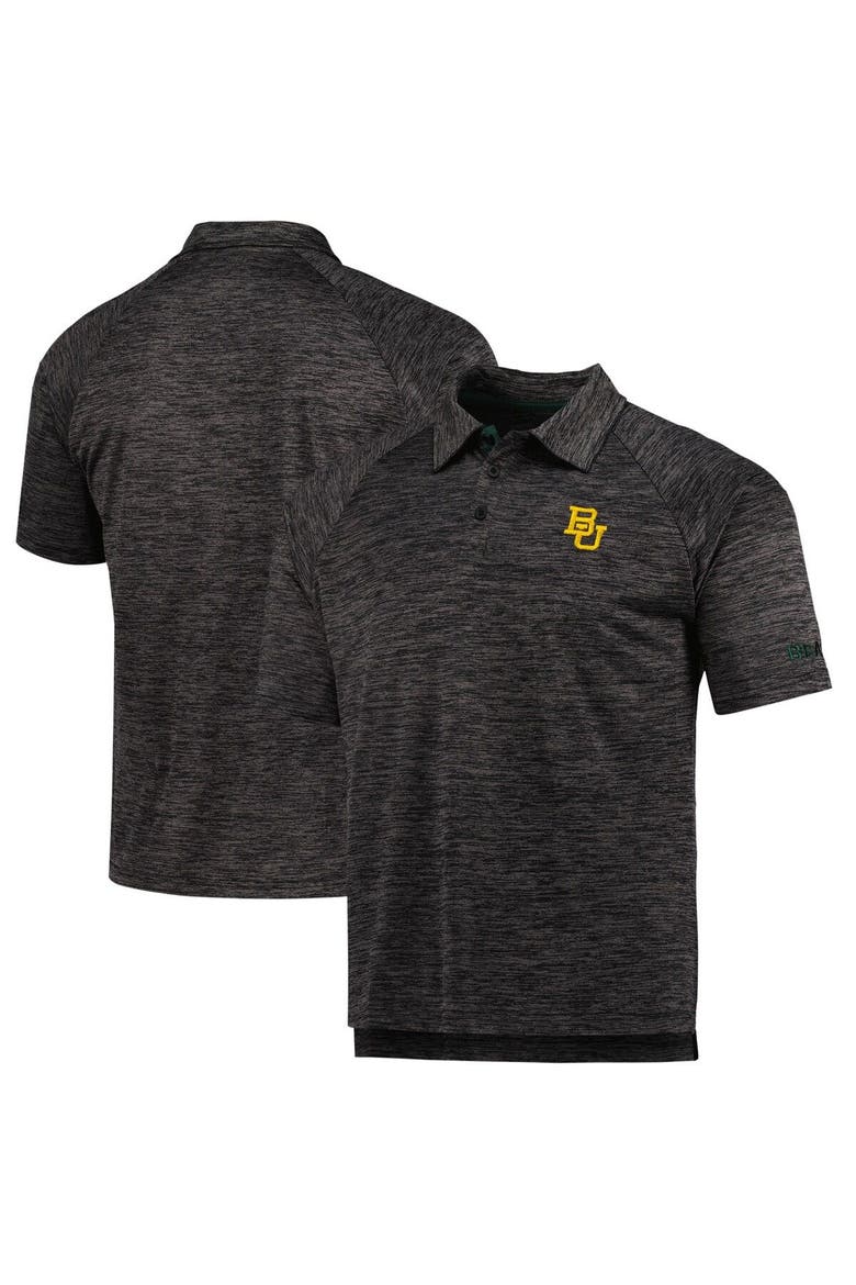 Men's Colosseum Heathered Black Baylor Bears Down Swing Polo, Alternate, color, Heather Black