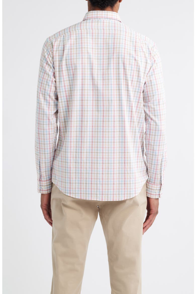 Maarten Plaid Performance Button-Up Shirt, Alternate, color, CINNAMON
