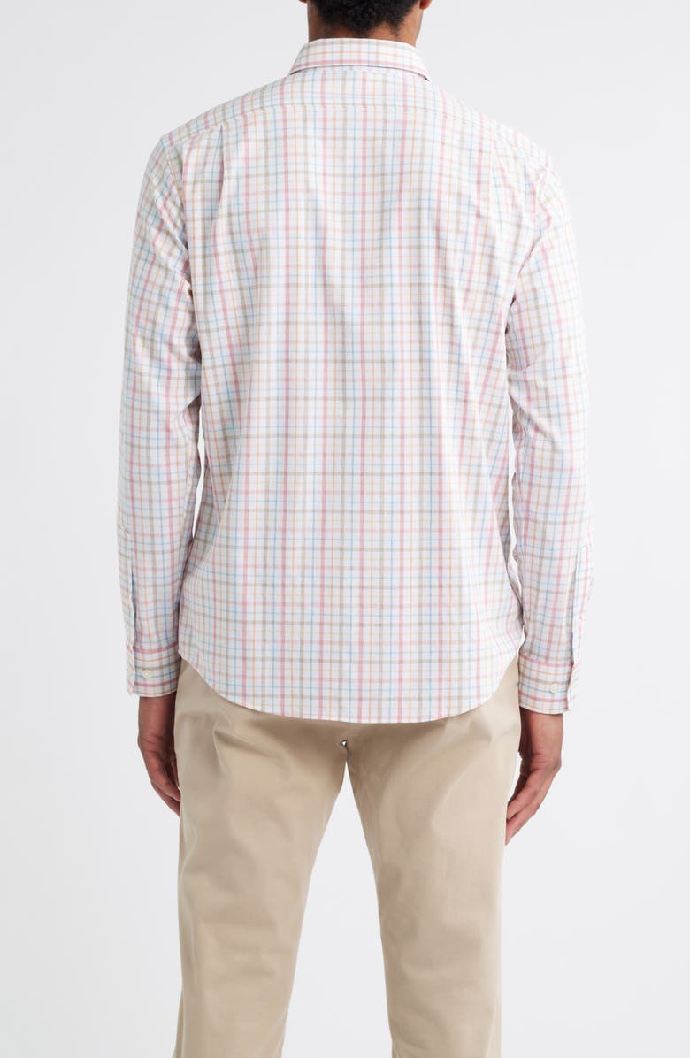 johnnie-O Maarten Plaid Performance Button-Up Shirt, Alternate, color, Cinnamon