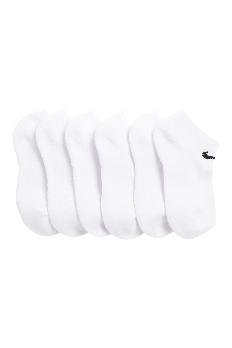 Kids' 6-Pack Mesh Cushion No-Show Socks, Main, color, WHITE