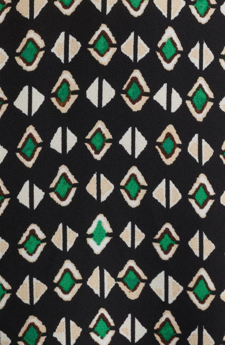 AK ANNE KLEIN Geo Pattern V-Neck Top, Alternate, color, Anne Black Multi