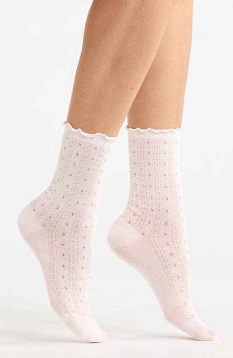 Margot Pointelle Crew Socks