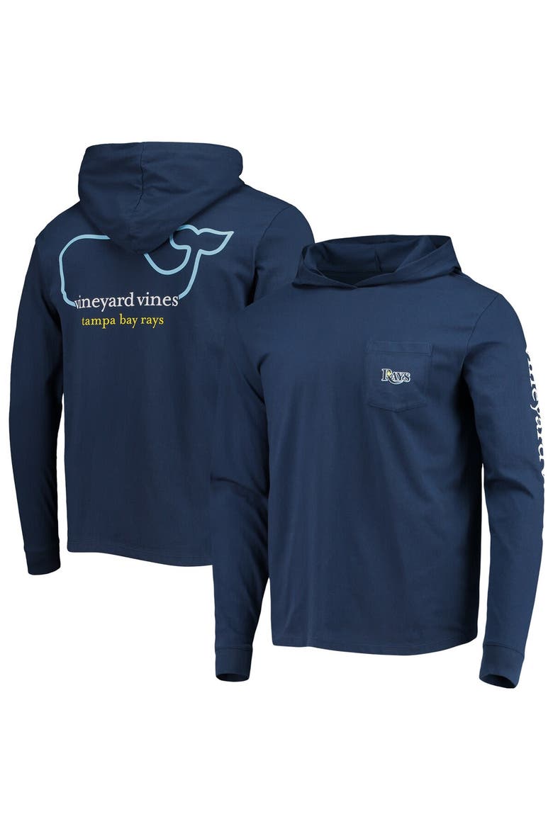 Men's Vineyard Vines Navy Tampa Bay Rays Long Sleeve Hoodie T-Shirt, Main, color, Navy