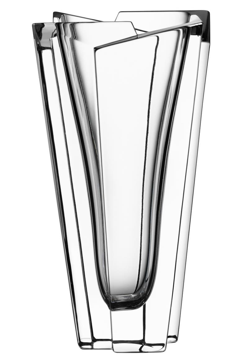 Glacial Lead Crystal Vase, Alternate, color, CLEAR