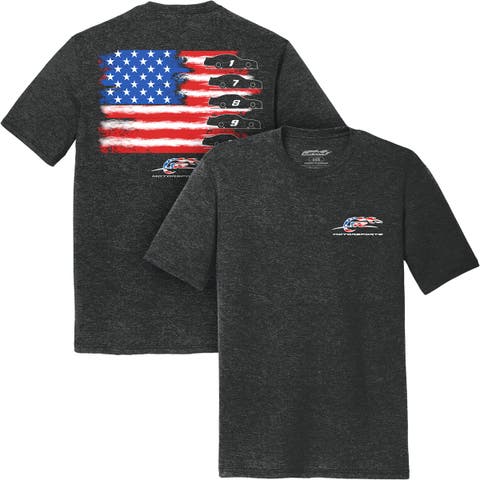 Men's JR Motorsports Official Team Apparel Heather Black American Flag T-Shirt