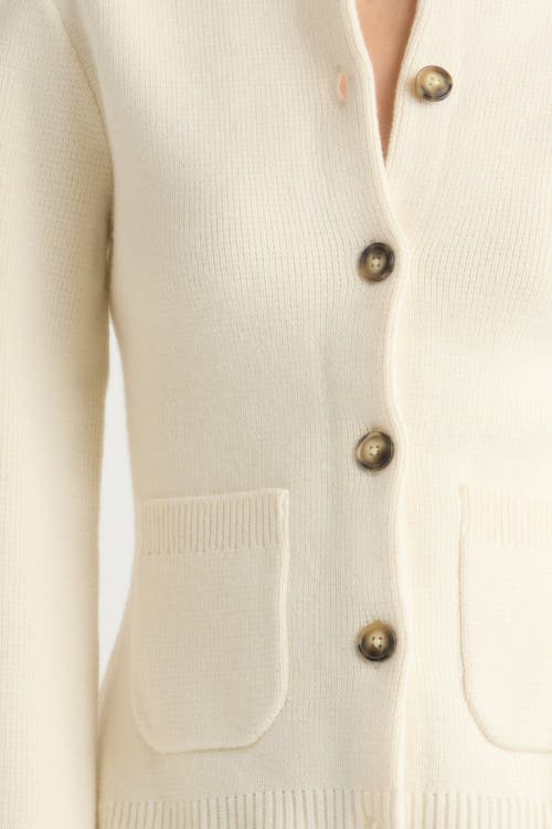 Modern Citizen Eames Cotton Wool Button Cardigan In White