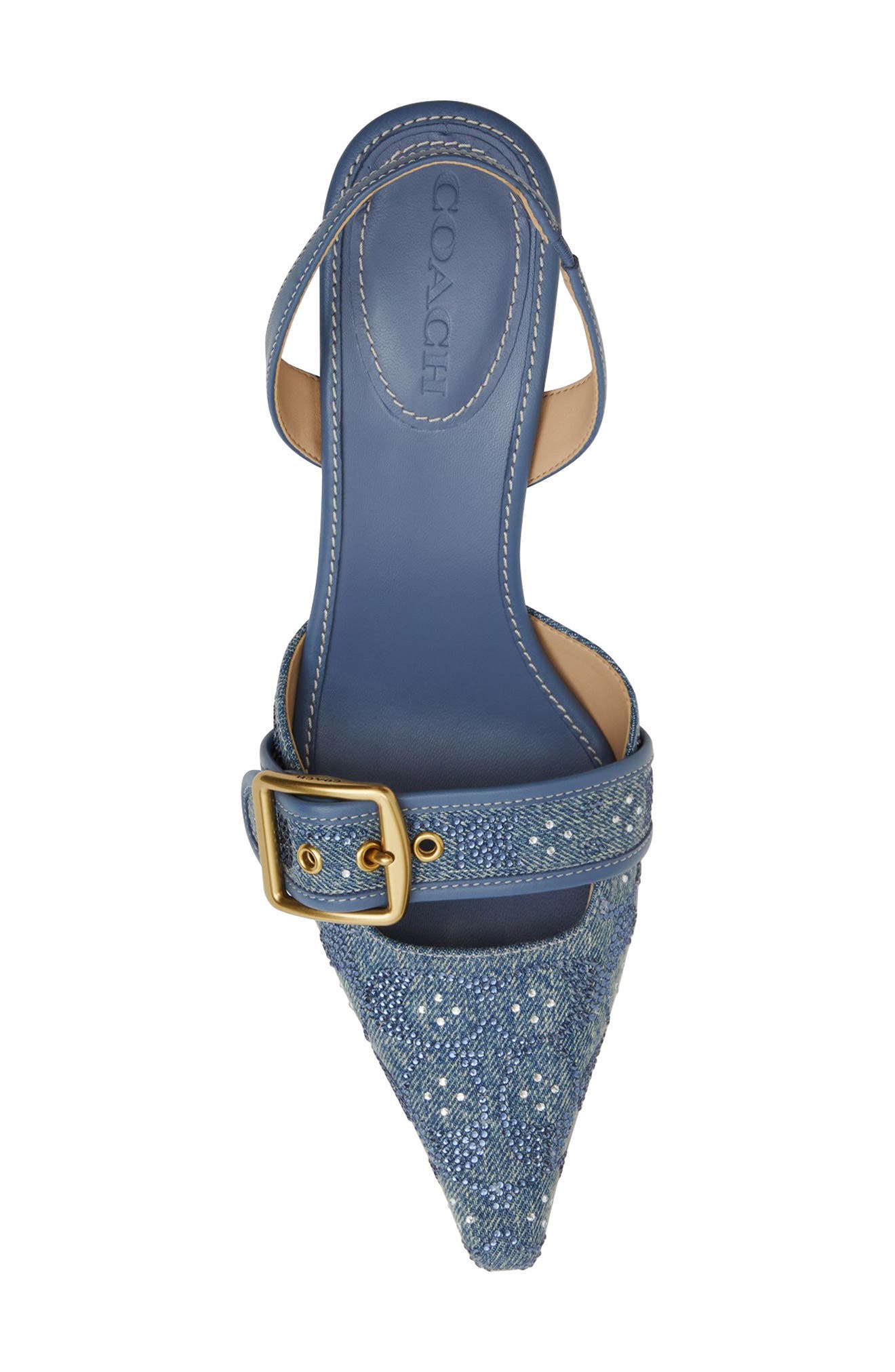 Margot Slingback Pointed Toe Pump, Alternate, color, DENIM.
