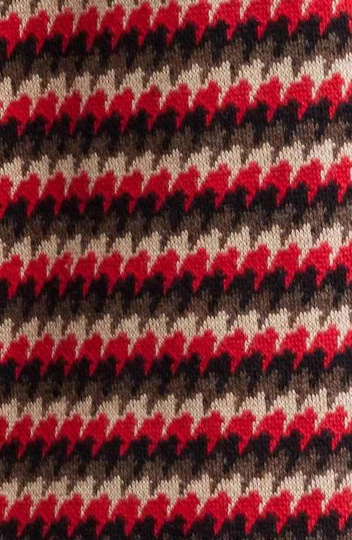 Krost Stripe Jacquard Long Sleeve Cotton Knit Button-up Shirt In Multi Red