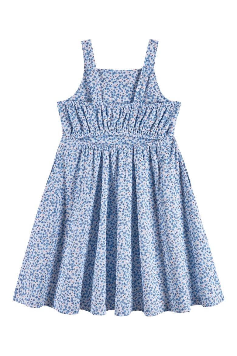 Kids' Cutout Ribbed Dress, Alternate, color, BLUE FLORAL