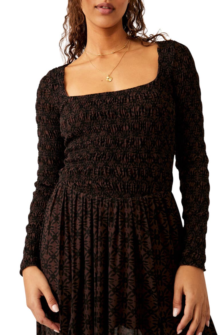 It's Fate Long Sleeve Maxi Dress, Alternate, color, BROWN COMBO