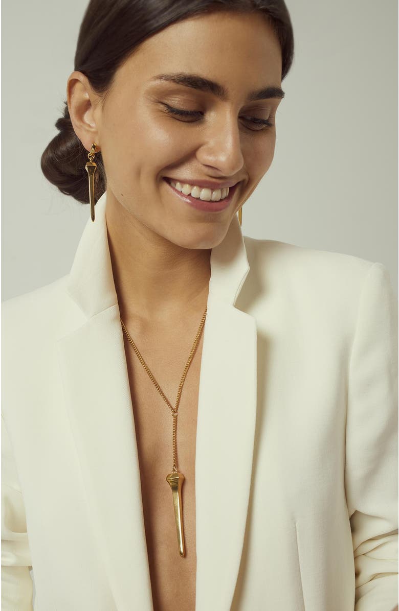 CXC Diamond Nail Necklace, Alternate, color, Gold