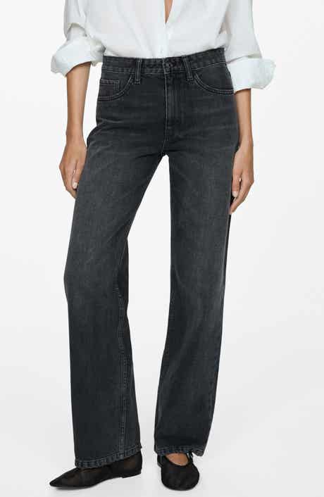MANGO Mid Rise Relaxed Straight Leg Jeans
