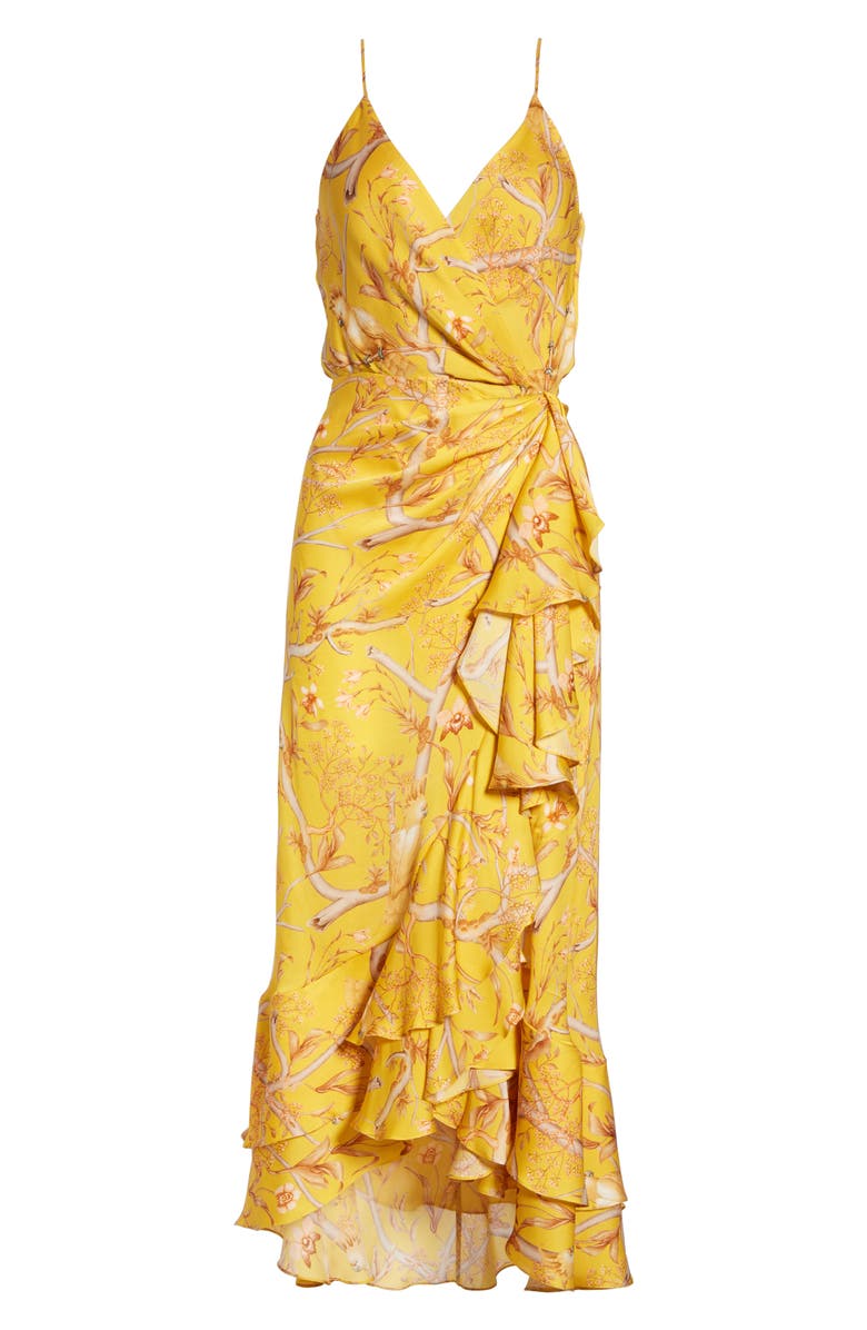 Johanna Ortiz Daffodil Print Silk Midi Dress, Alternate, color,