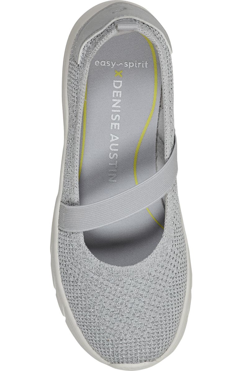 Easy Spirit x Denise Austin Varun Knit Mary Jane Sneaker, Alternate, color, Silver