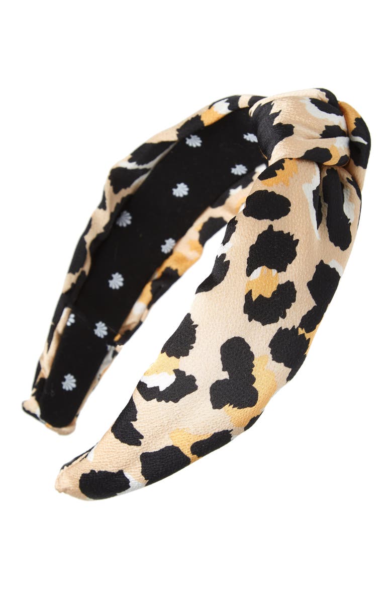 Knotted Headband, Main, color, LEOPARD