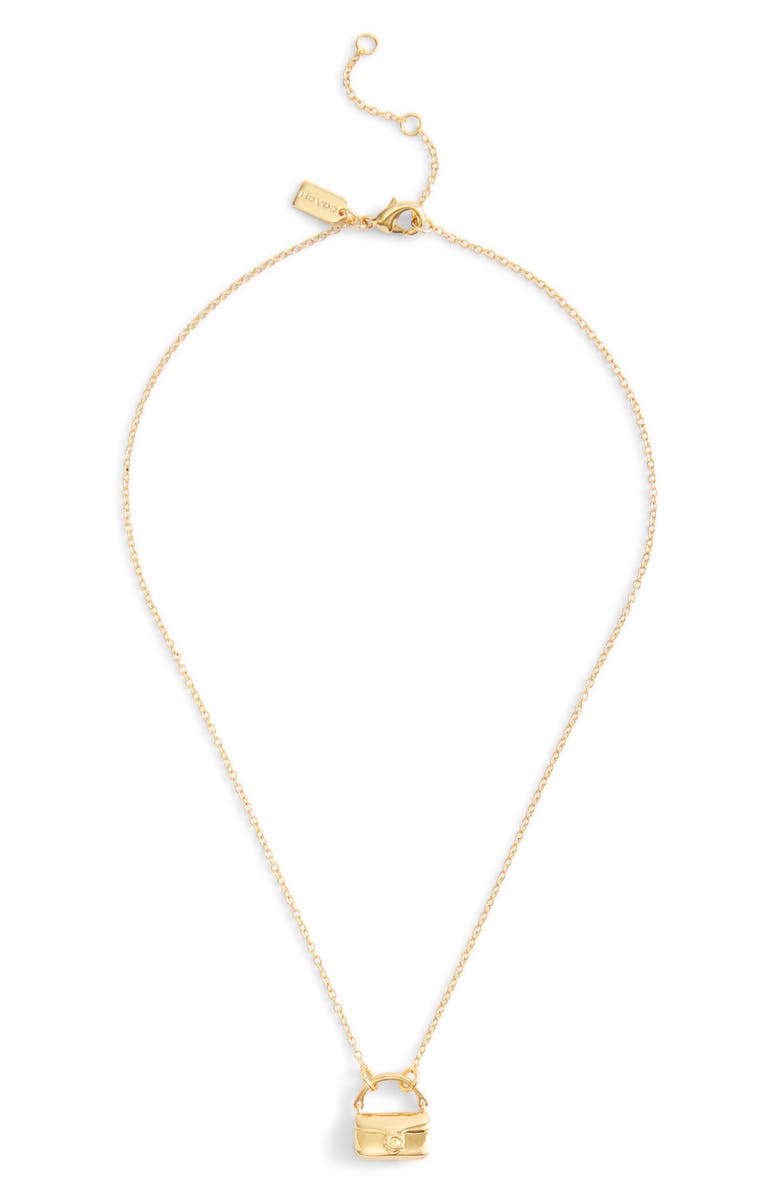 COACH Tabby Pendant Necklace, Alternate, color, Shiny Gold