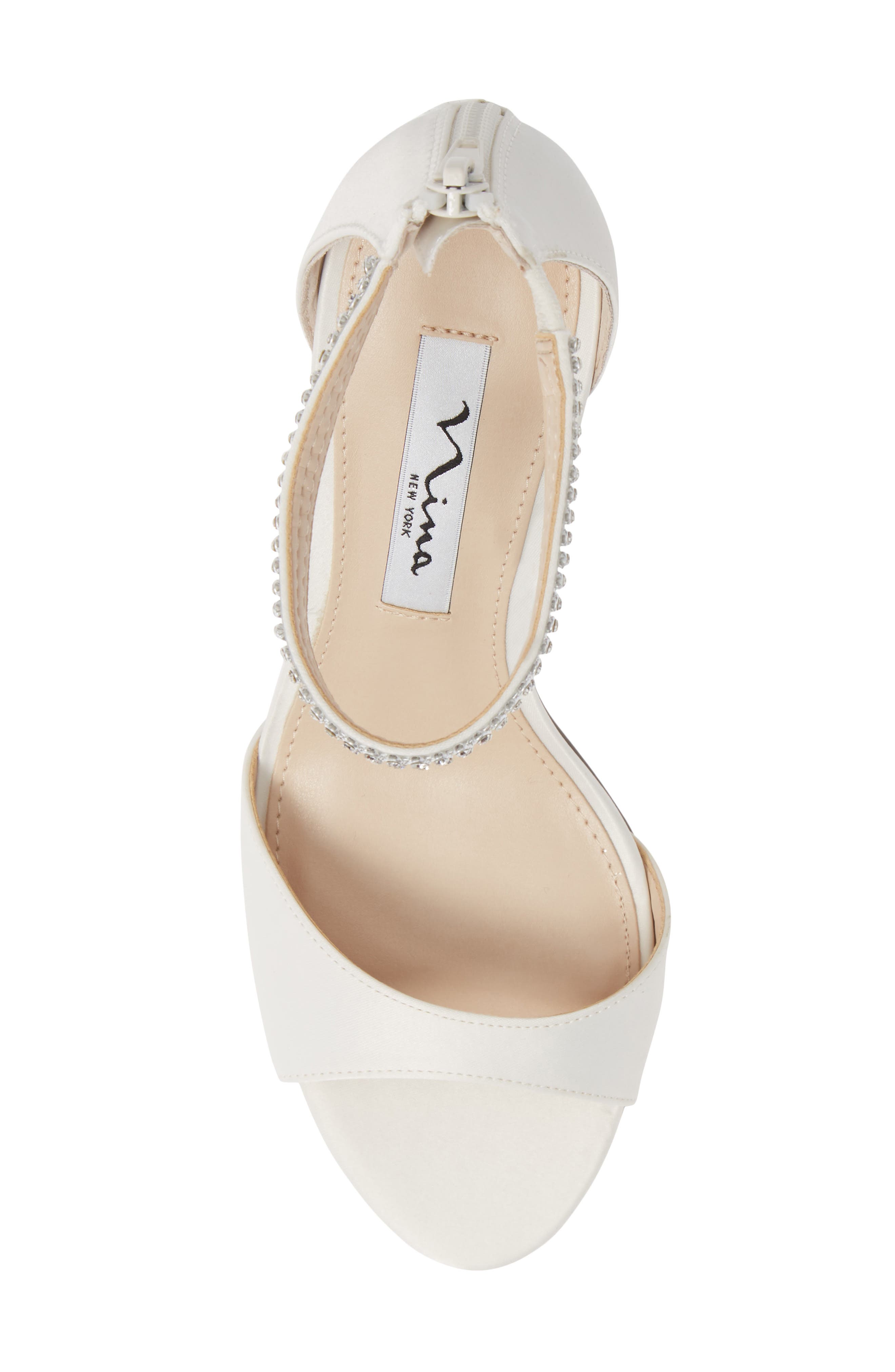 Nina Volanda Ankle Strap Sandal, Alternate, color, Ivory Satin