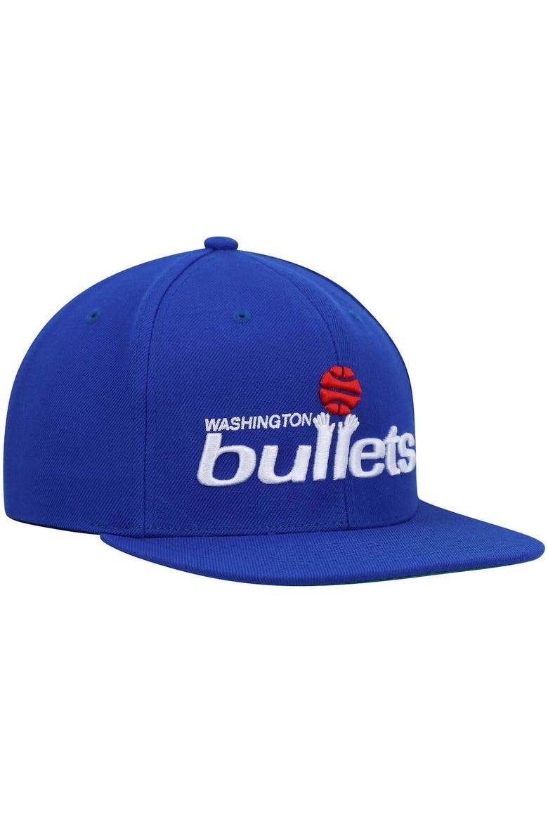 Men's Mitchell & Ness Blue Washington Bullets Hardwood Classics Team Ground 2.0 Snapback Hat, Alternate, color, Blue