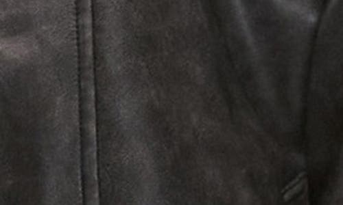 Topman Distressed Faux Leather Oversized Bomber Jacket In Black In Black