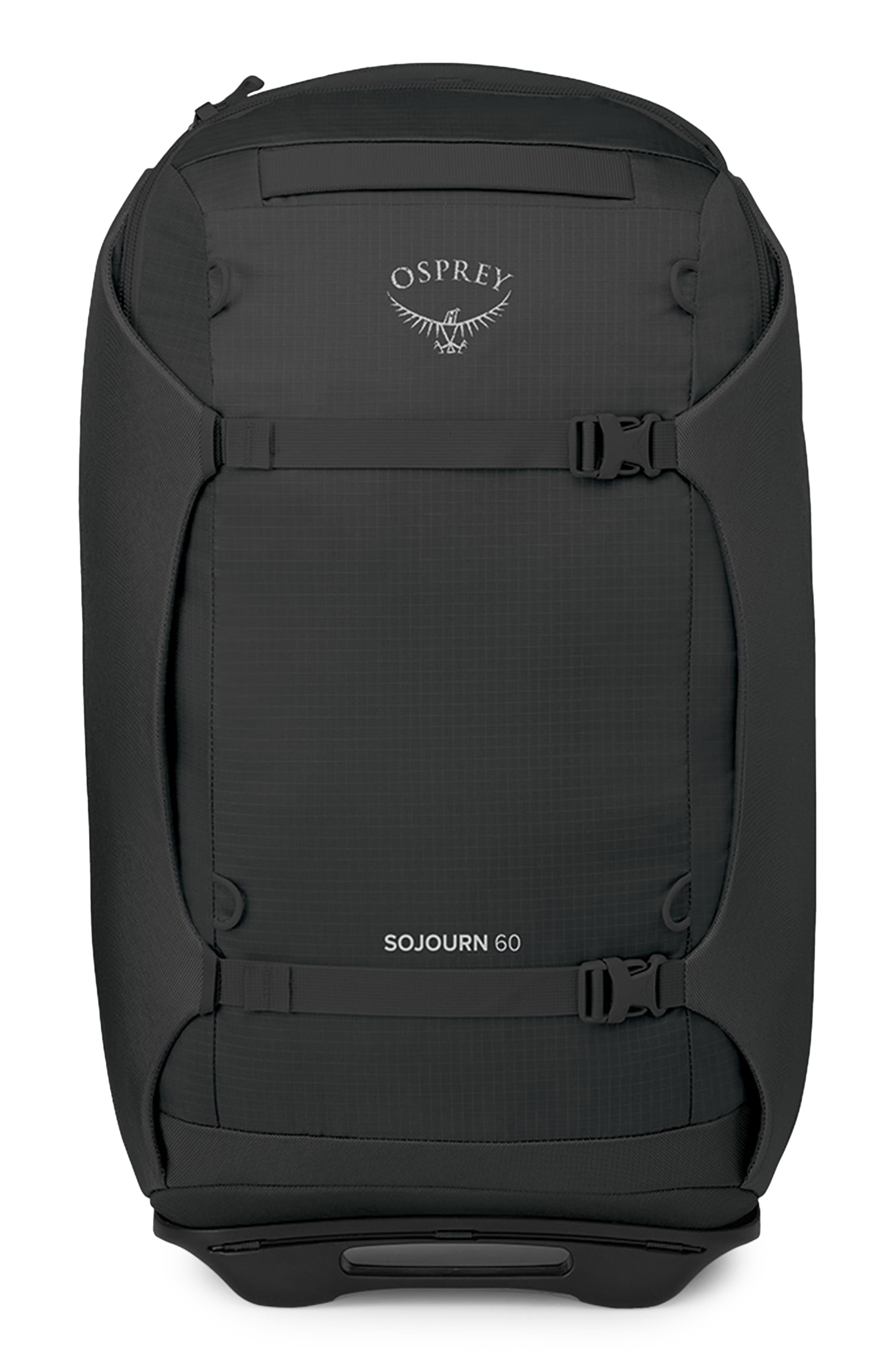 Osprey Sojourn 25-Inch 60-Liter Wheeled Recycled Nylon Travel Pack, Alternate, color, Black