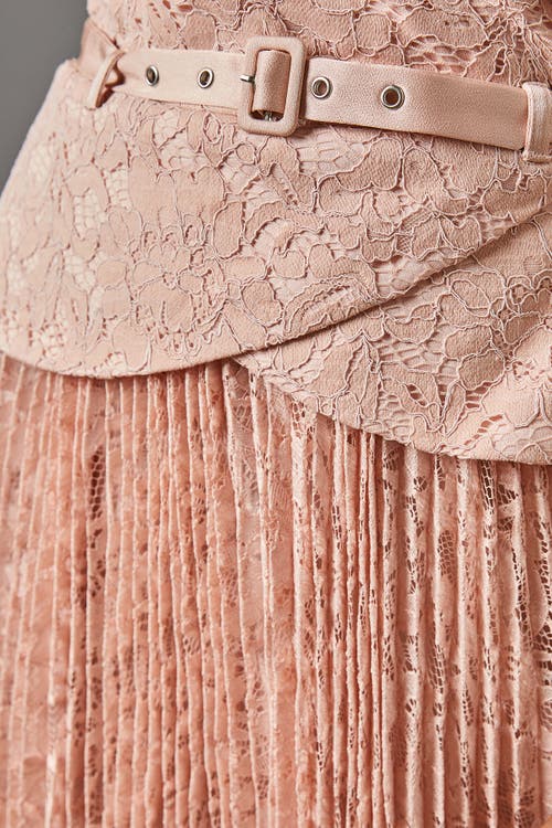 Coast Lace 2-in-1 Jacket Pleated Midi Dress In Pink