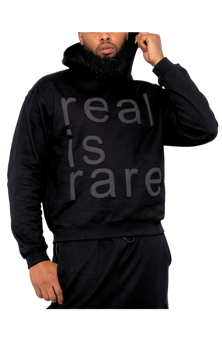Dai Moda Men's Real Is Rare Hoodie, Main, color, Black
