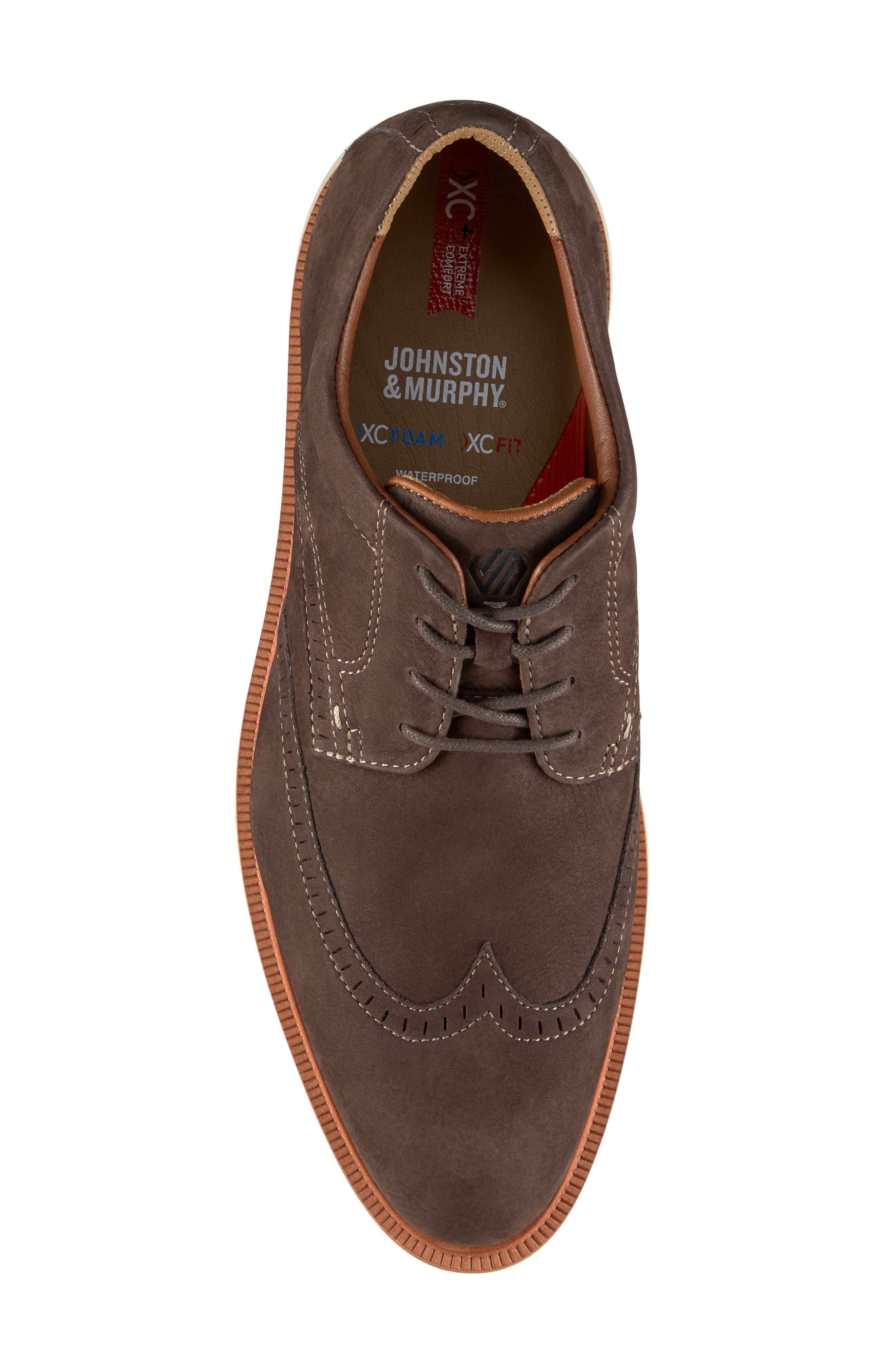 Johnston & Murphy Parker Waterproof Wingtip Derby, Alternate, color, Brown Waterproof Nubuck