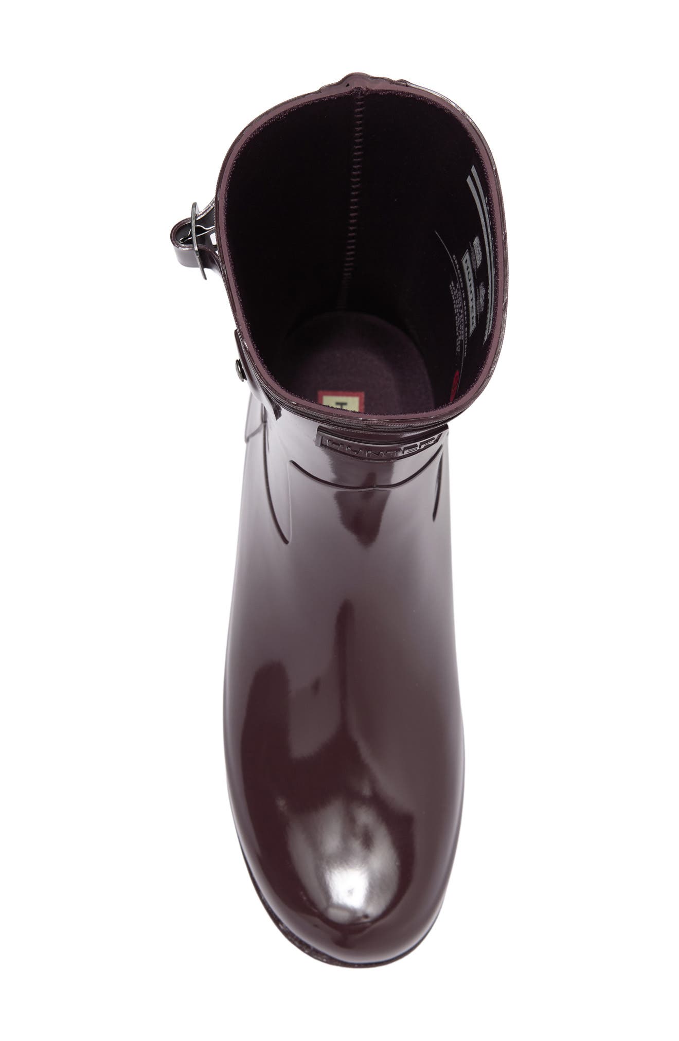 Refined Short Gloss Rain Boot, Alternate, color, CHERRY BRANDY