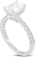 LuvMyJewelry Amara 14K Gold Emerald Cut Hidden Halo Lab Grown Diamond Engagement Ring - 2.45 Ct