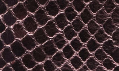Frances Valentine Snakeskin Embossed Metallic Leather Card Case In Pink