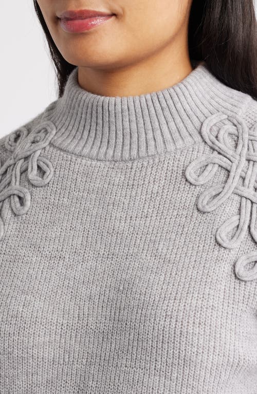 Wit & Wisdom Soutache Mock Neck Sweater In Gray