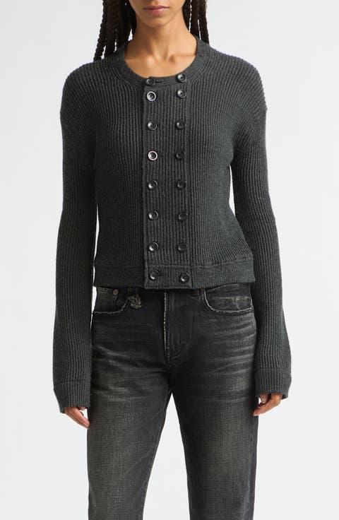 Double Breasted Merino Wool Cardigan