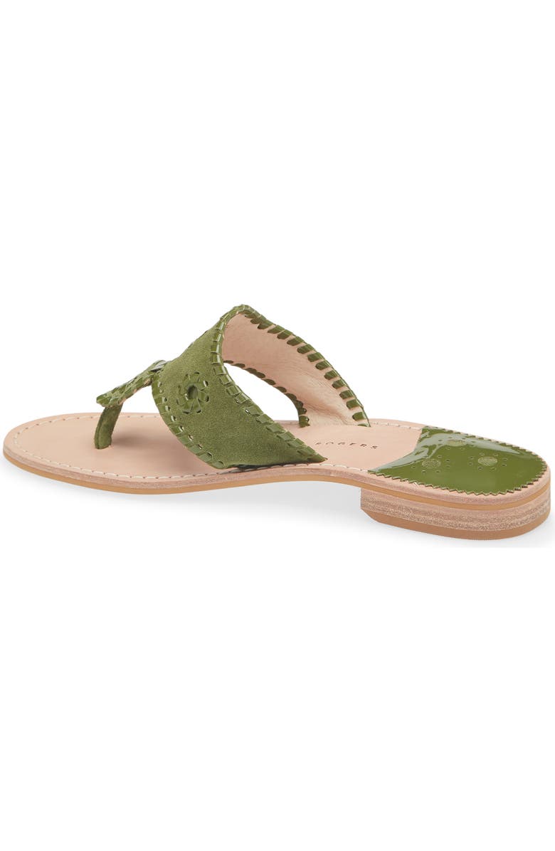 Jack Rogers Jacks Flat Leather Sandal, Alternate, color, Olive