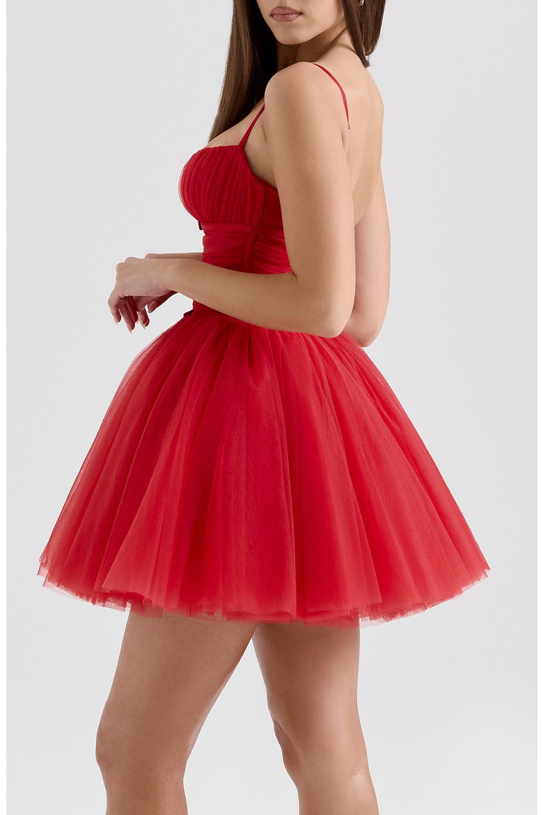 Princess Tulle Cocktail Minidress, Alternate, color, HAUTE RED