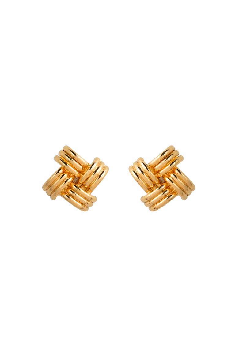 1980s Vintage Intertwined Clip-On Earrings, Main, color, Intertwined